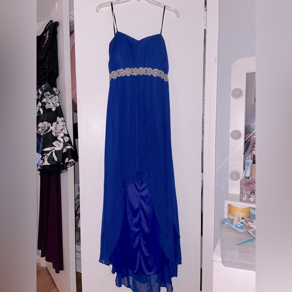 Dresses & Skirts - Strapless Blue High Low Size 14 Dress